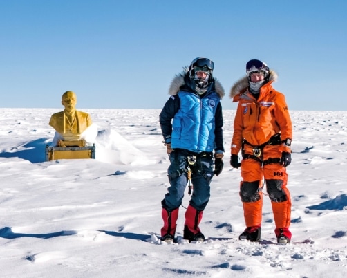 Heidi Sevestre et Matthieu Tordeur au Pôle Sud d'Inaccessibilité